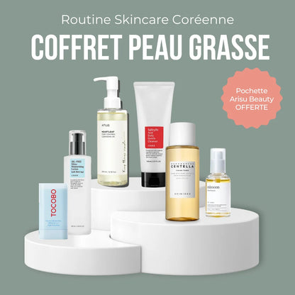 Coffret skincare coréenne peau grasse